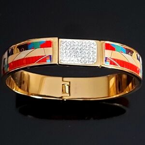 Enamel colorful hinged bangle
